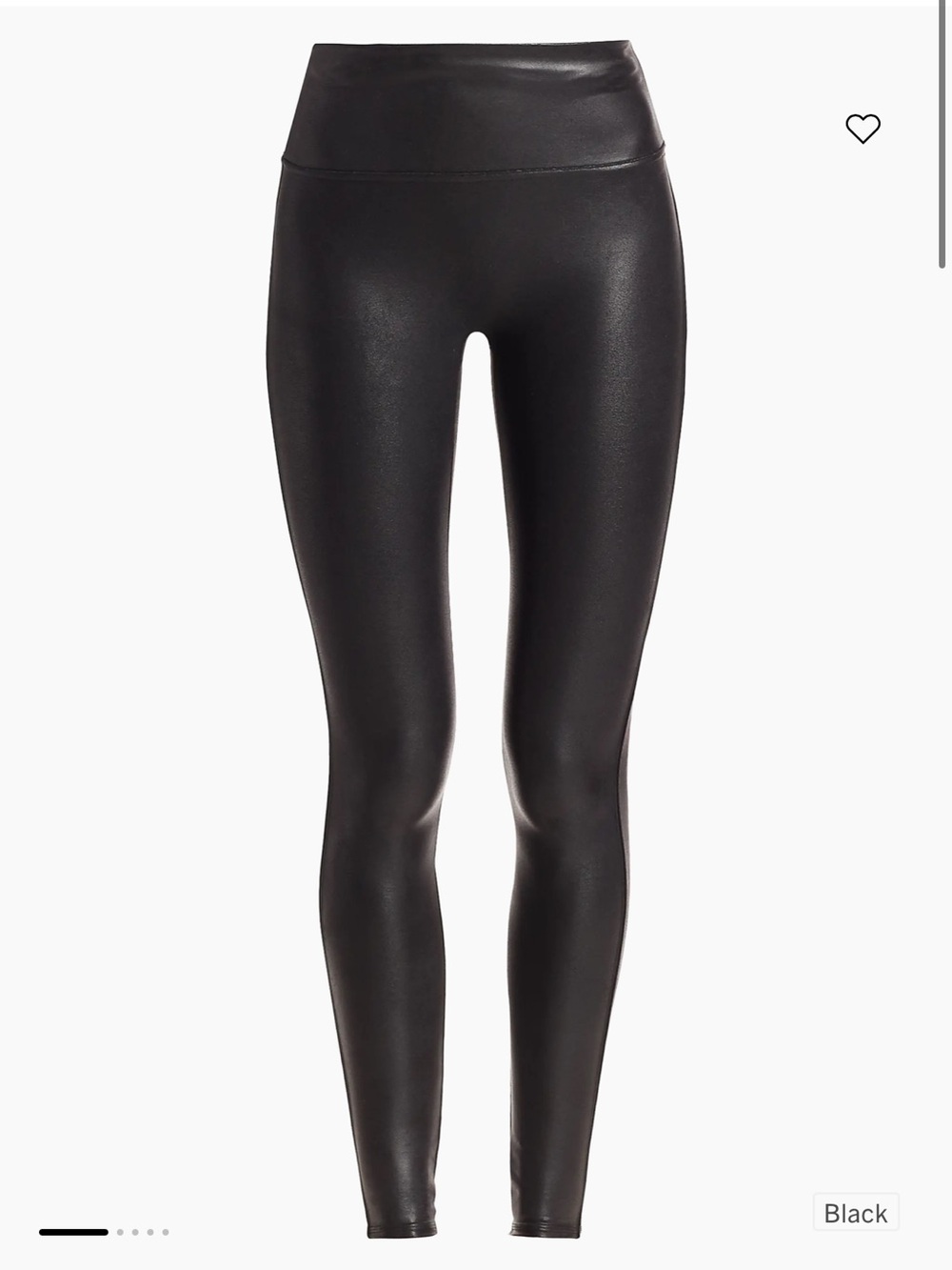 Spanx ✨ Black Faux Leather High-Waist Leggings Medium Tall